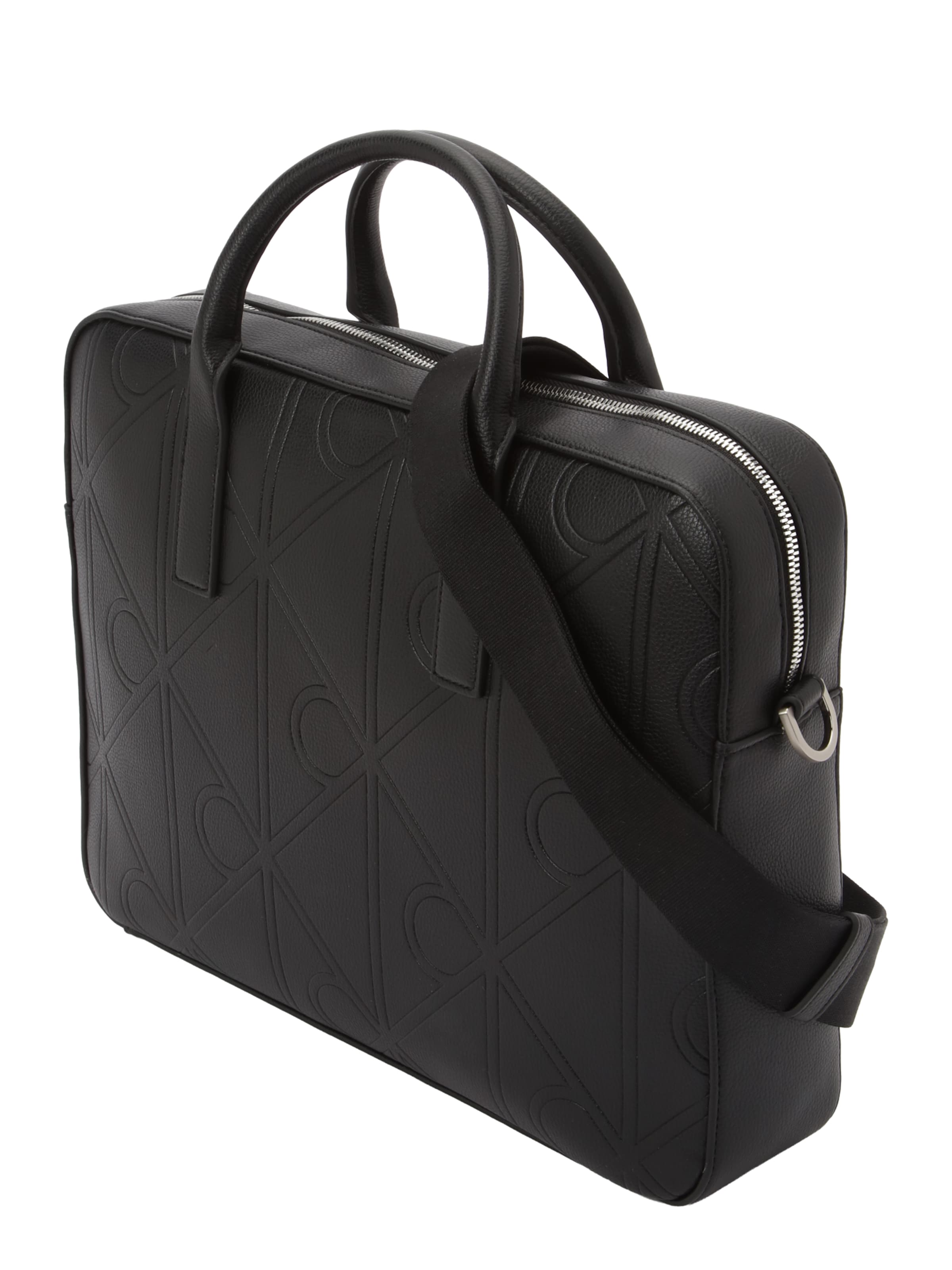 Regular Geantă diplomat 'EMBOSS COMMUTER' de la Calvin Klein pe negru: față