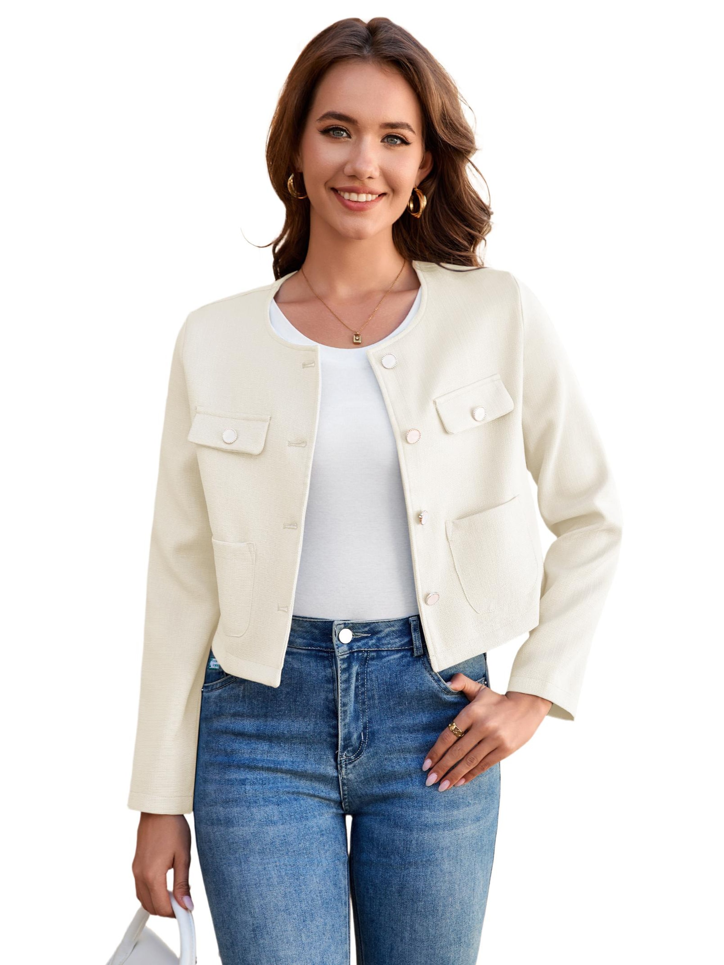 Yesfashion Blazer in White: front