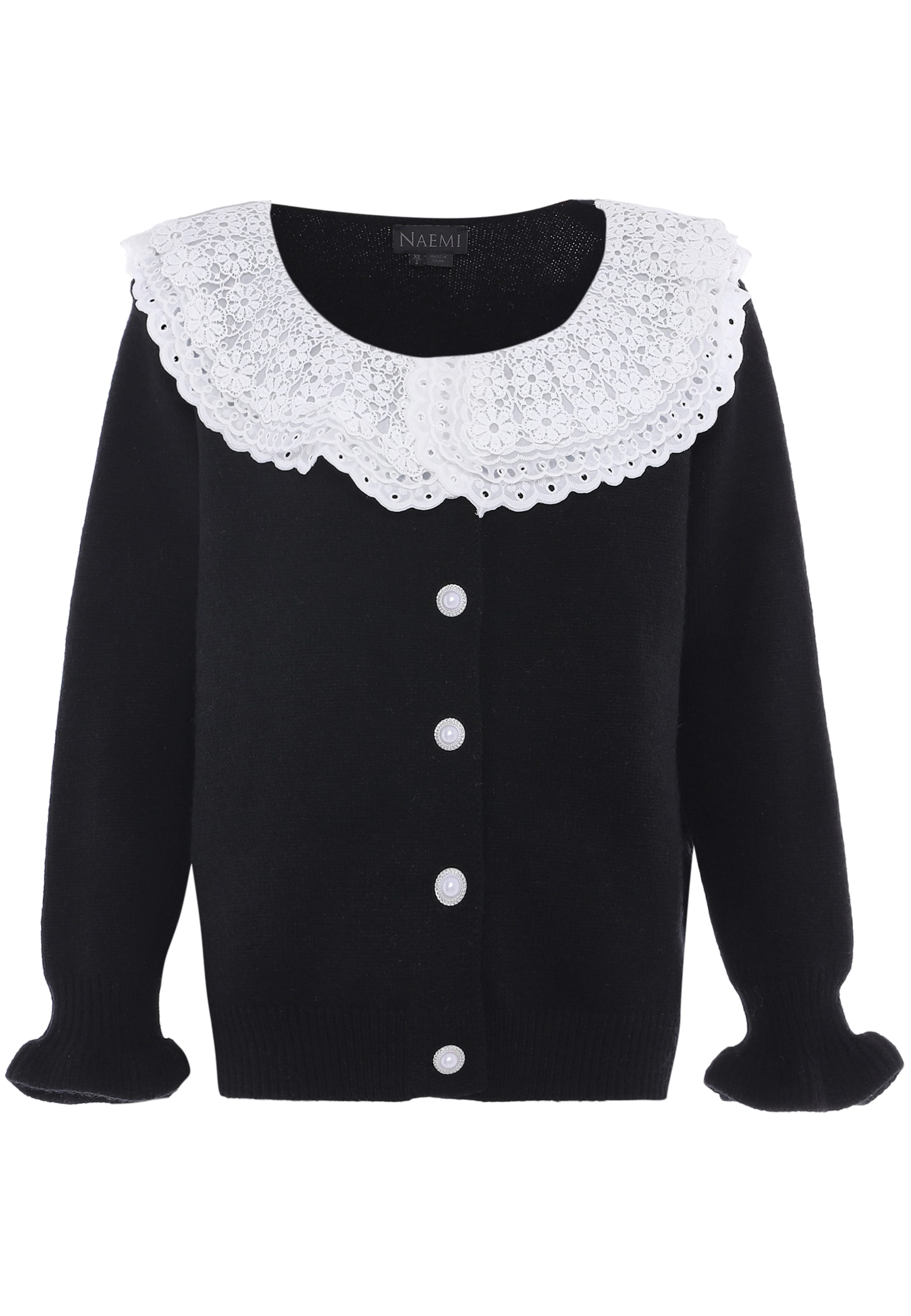 NAEMI Knit cardigan in Black: front
