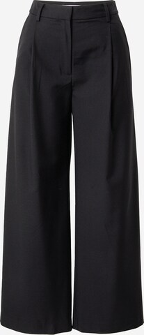 Wide Leg Pantalon à pince 'Esme' WEEKDAY en noir : devant