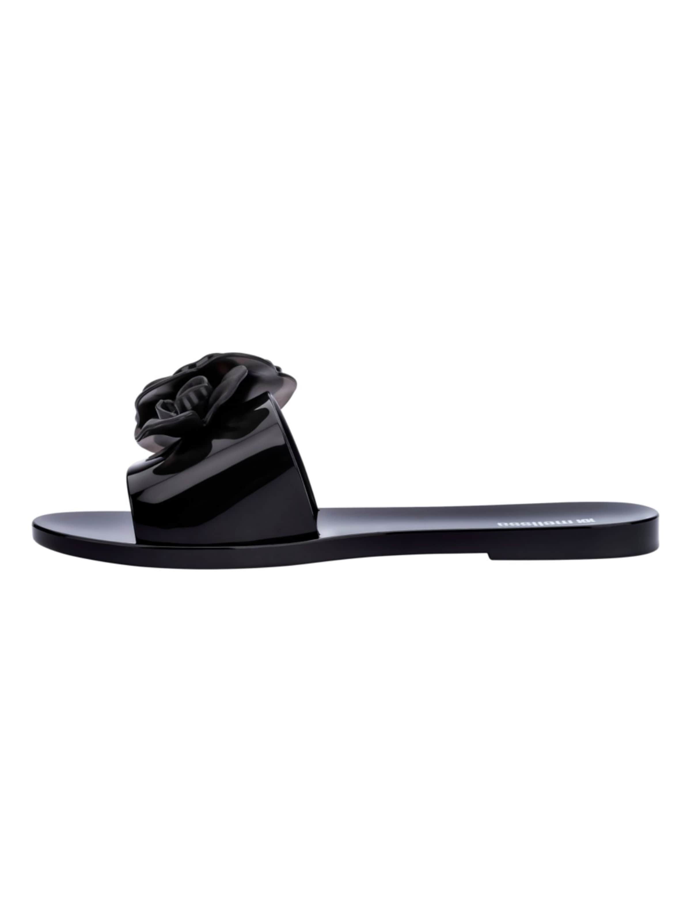 MELISSA Mule 'Babe Petals' in Black: front