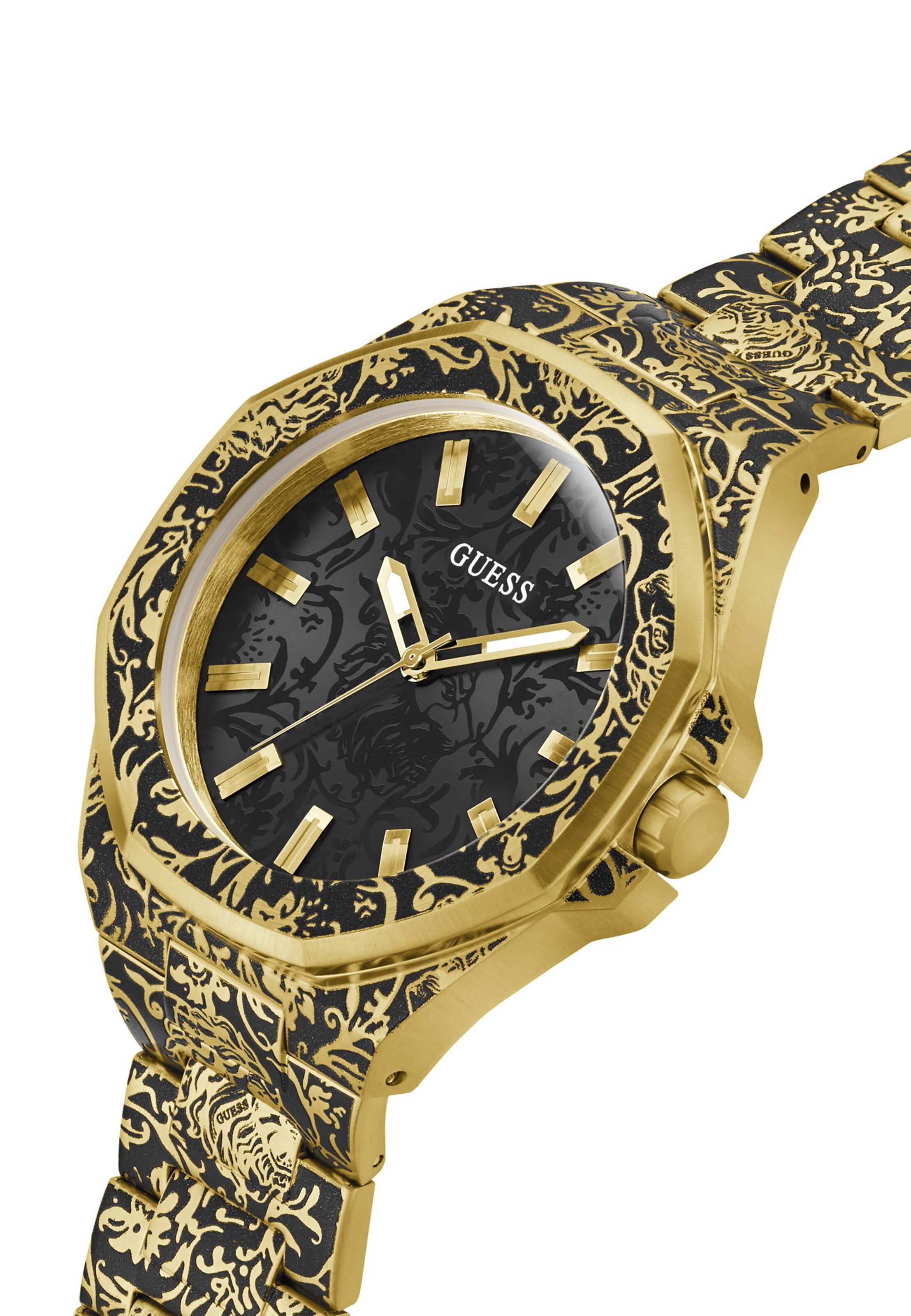 GUESS Analoog horloge 'Roar' in Goud