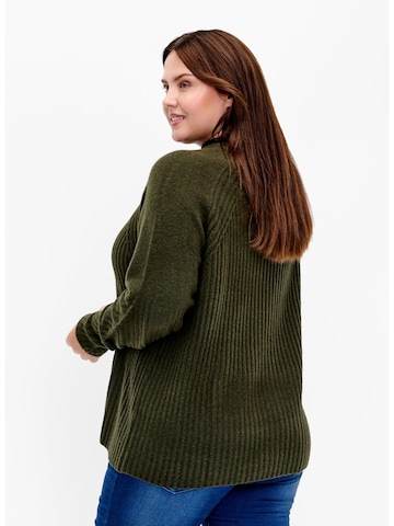 Zizzi Sweater 'Mcomfy Rib' in Green