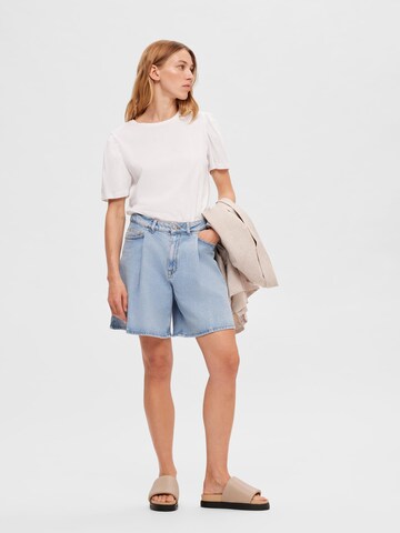 SELECTED FEMME Wide Leg Shorts 'Gry' in Blau