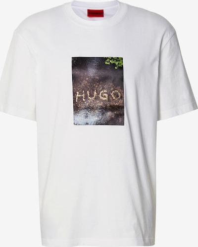 HUGO Majica 'Doreston' veličine S u svijetlosmeđa / tamno smeđa / zelena / bijela, Pregled proizvoda