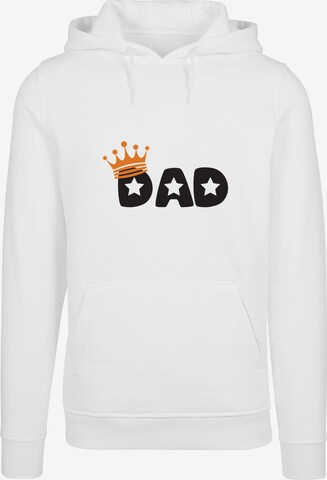 Merchcode Sweatshirt ' Fathers Day - King Dad' in Weiß: predná strana