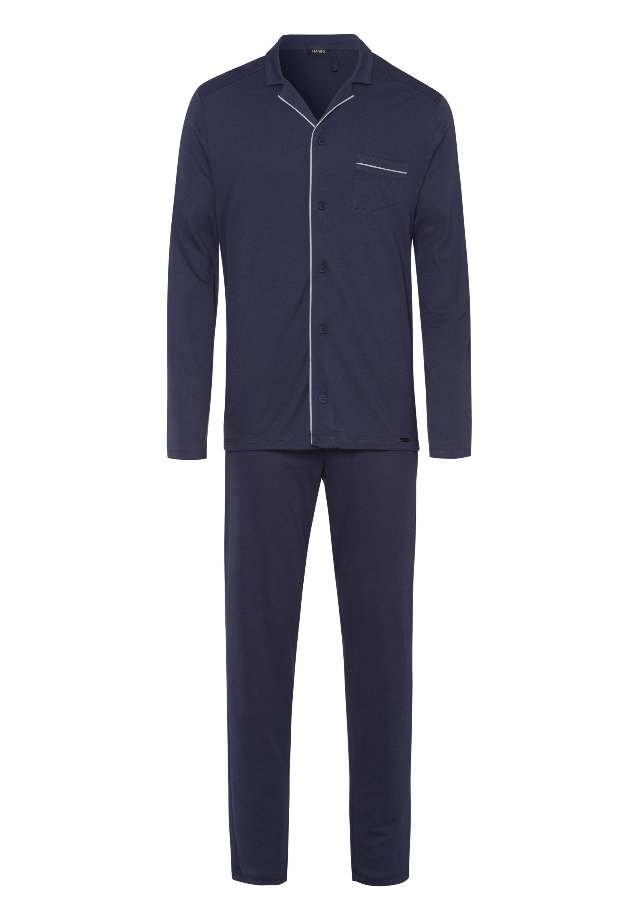 Hanro Pajamas long 'Day & Night' in Blue: front