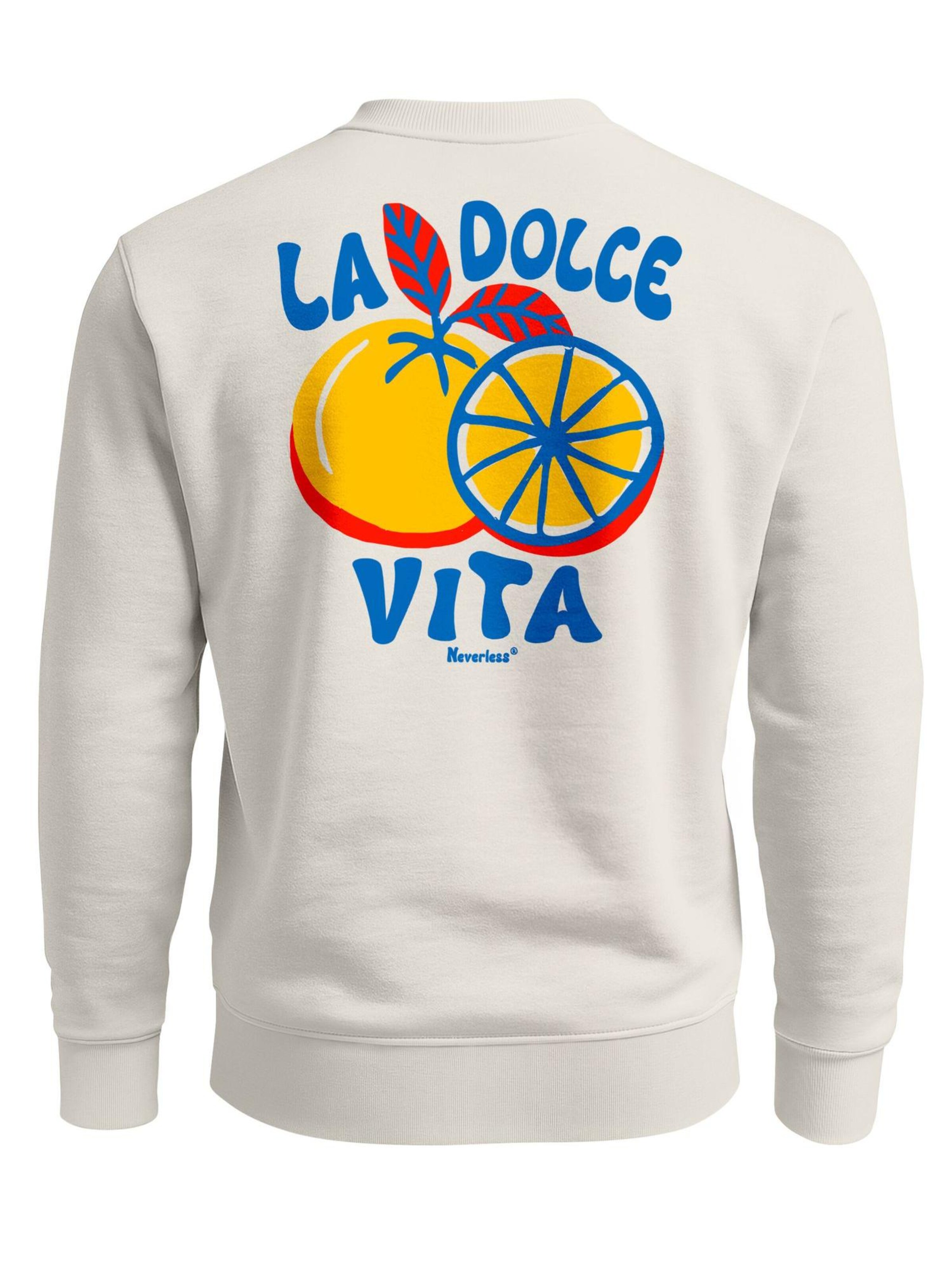 Neverless Sweatshirt 'La dolce Vita' in Beige