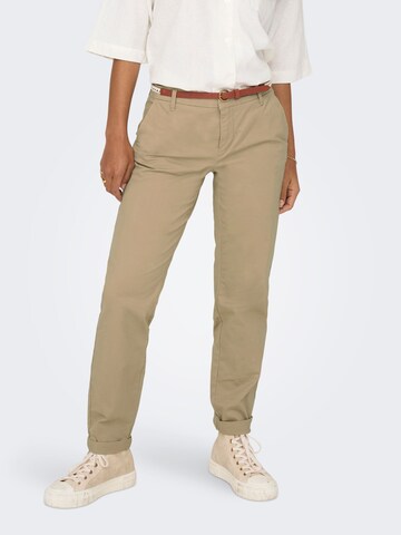 Coupe slim Pantalon chino ONLY en beige : devant