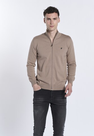 DENIM CULTURE Strikkejakke 'LEOPOLDO' i beige: forside