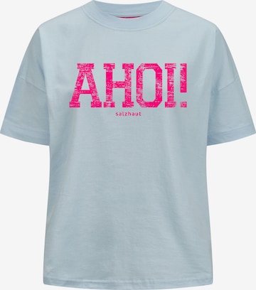 salzhaut T-Shirt 'LEEV-AHOI' in Blau: Vorderseite
