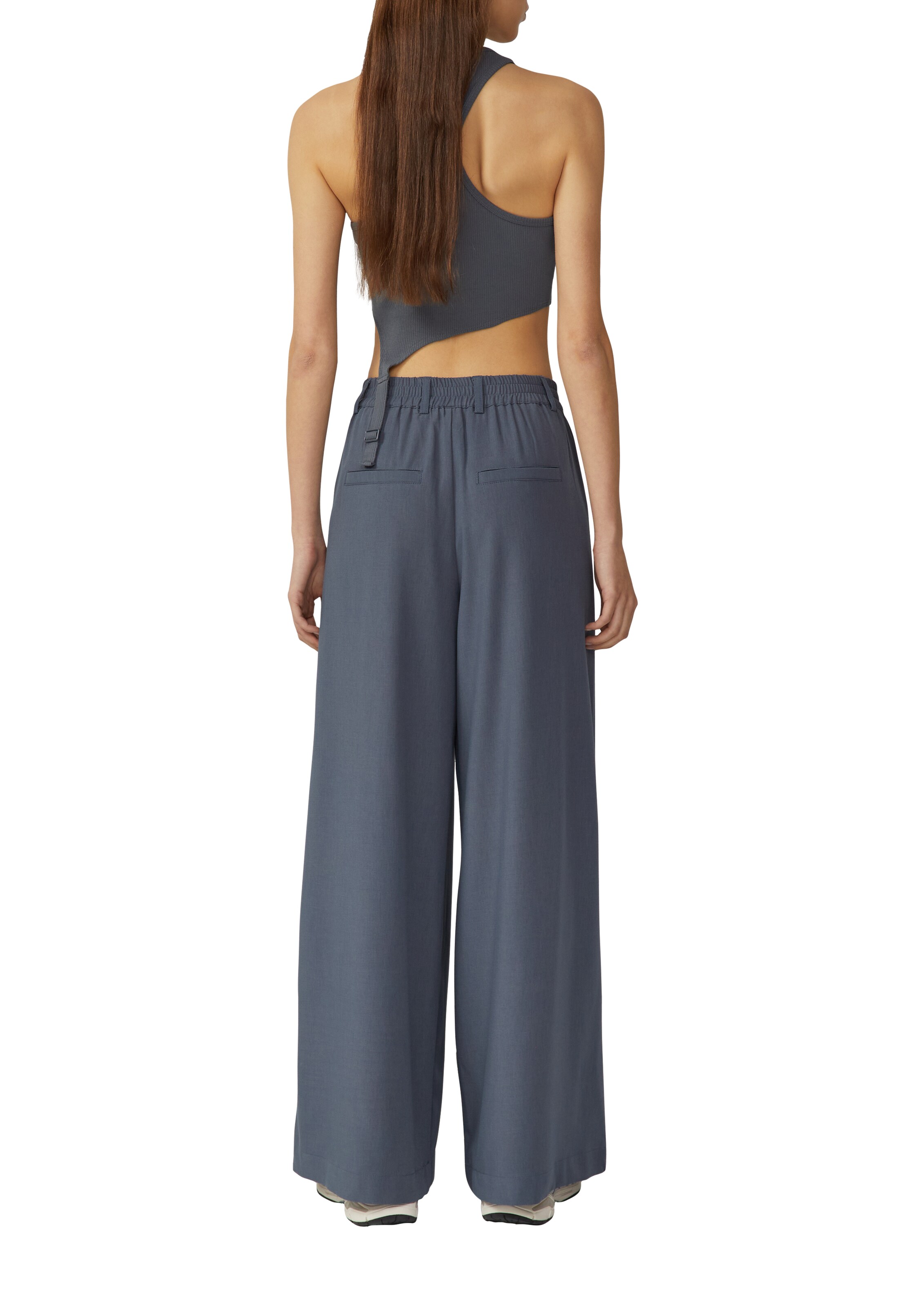 QS Wide Leg Hose in Grau