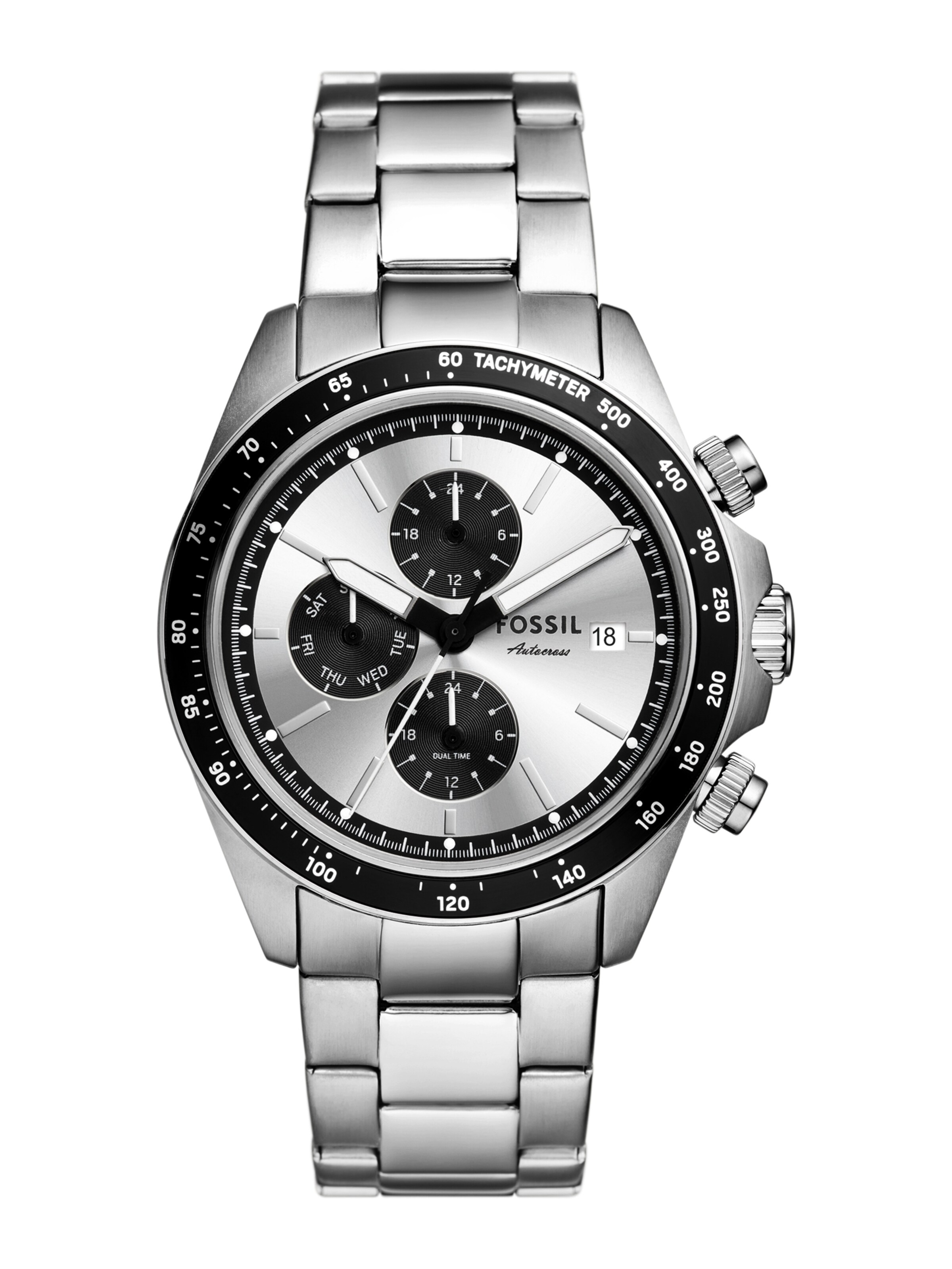 Montre à affichage analogique 'AUTOCROSS' FOSSIL en argent : devant