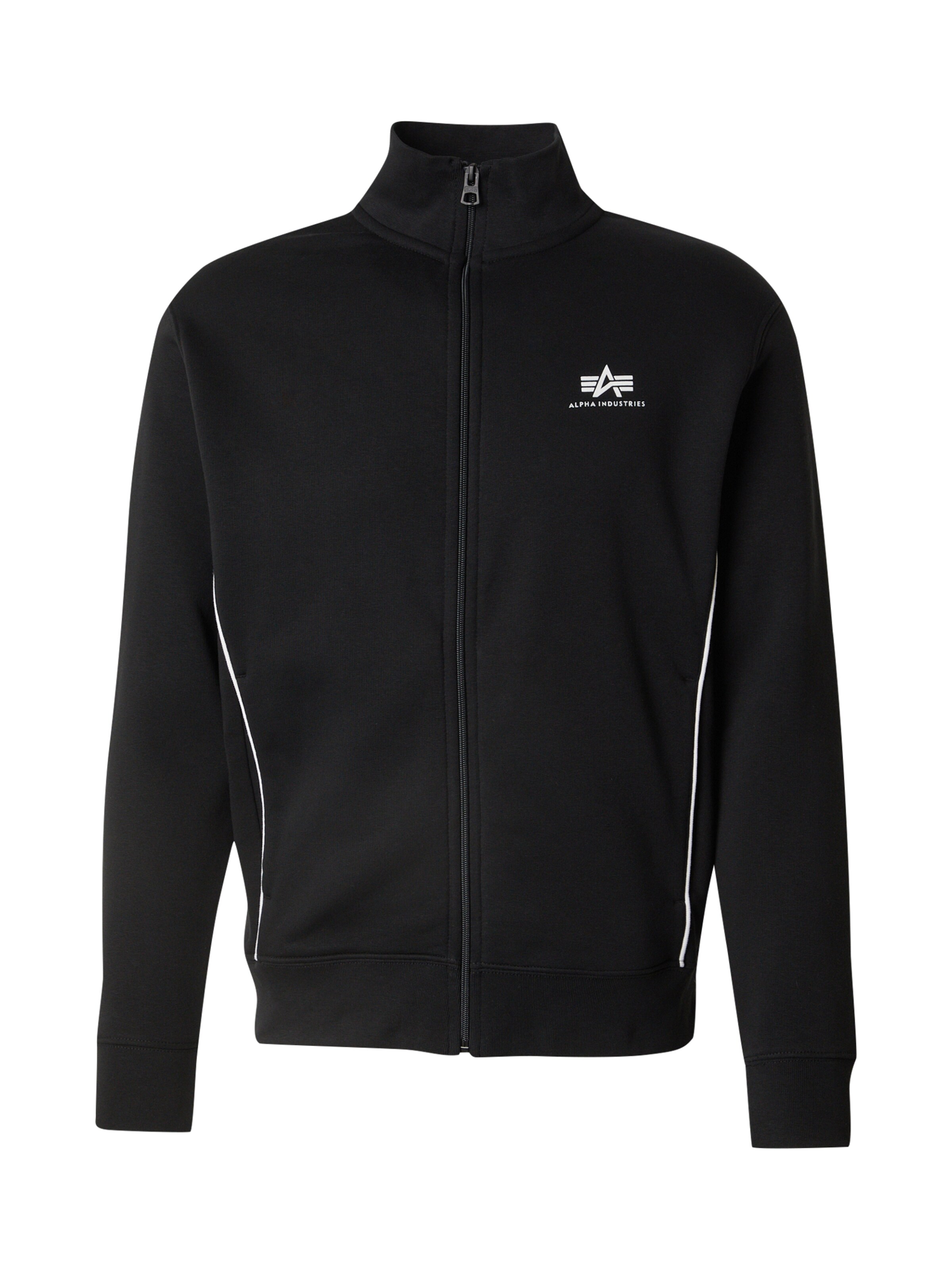 Veste de survêtement ALPHA INDUSTRIES en noir : devant