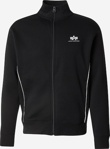 Veste de survêtement ALPHA INDUSTRIES en noir : devant