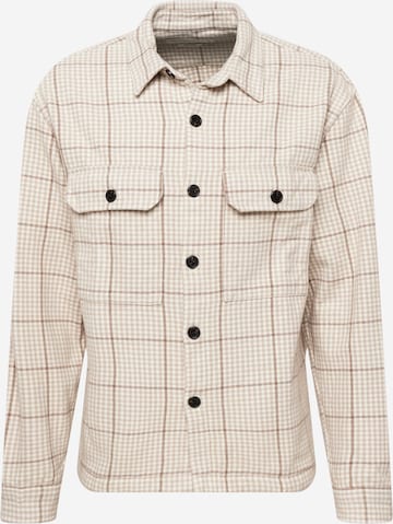 Abercrombie & Fitch Regular fit Button Up Shirt in Beige: front