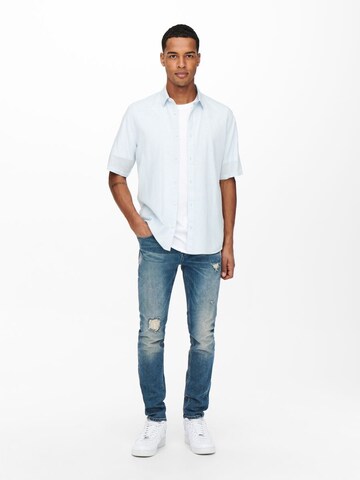 Coupe slim Jean 'Sloom' Only & Sons en bleu