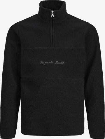 Jack & Jones Junior Athletic Fleece Jacket in Black: front