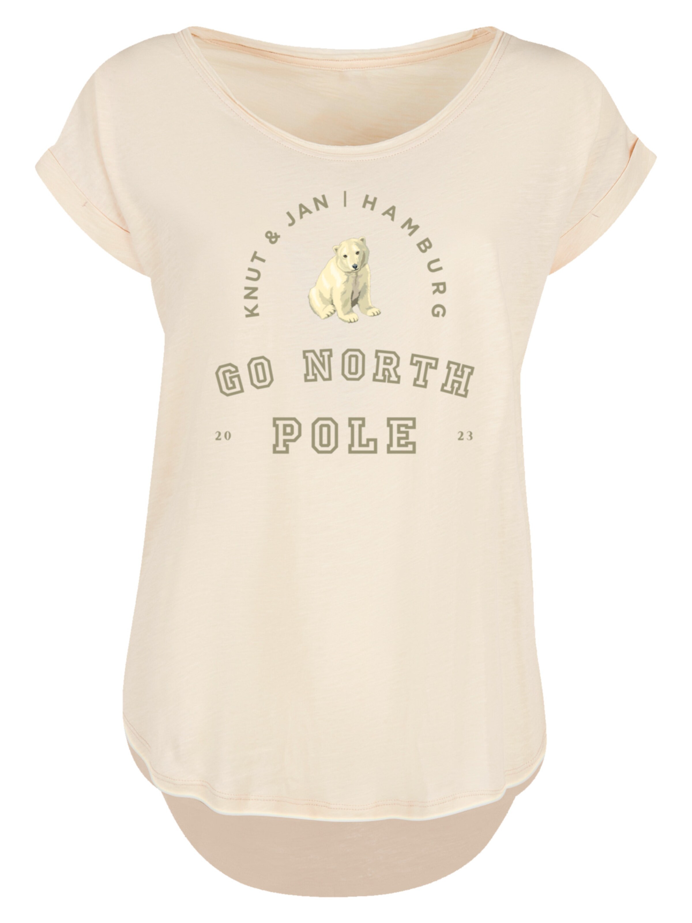 F4NT4STIC T-Shirt 'Eisbär Knut & Jan Hamburg' in Beige: Vorderseite