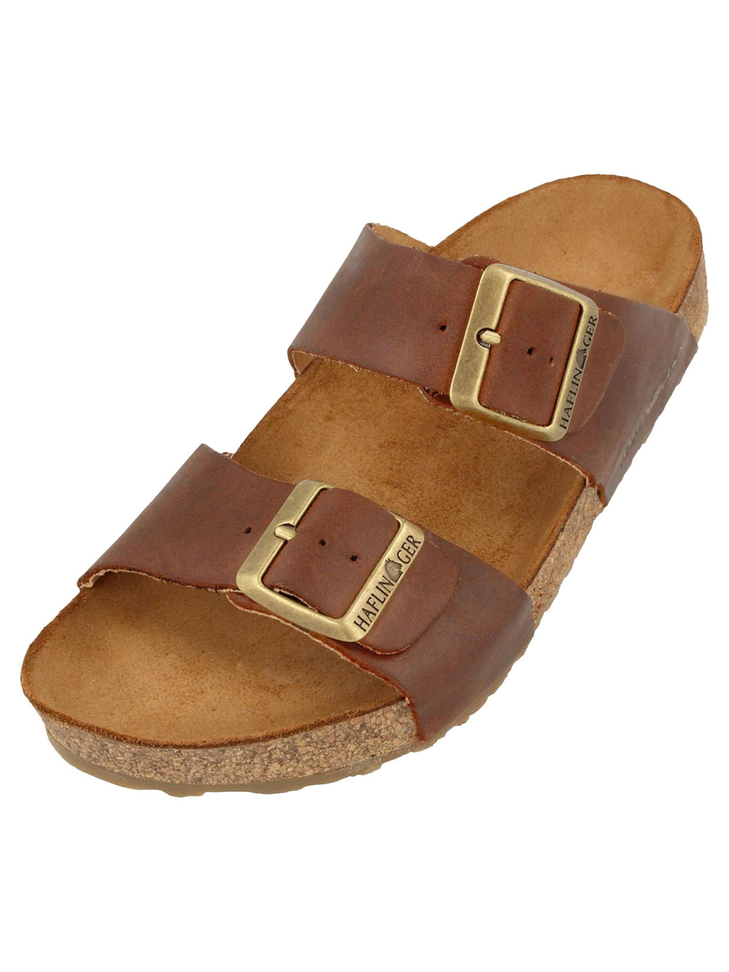 HAFLINGER Pantolette 'Bio Andrea' in Braun: Vorderseite