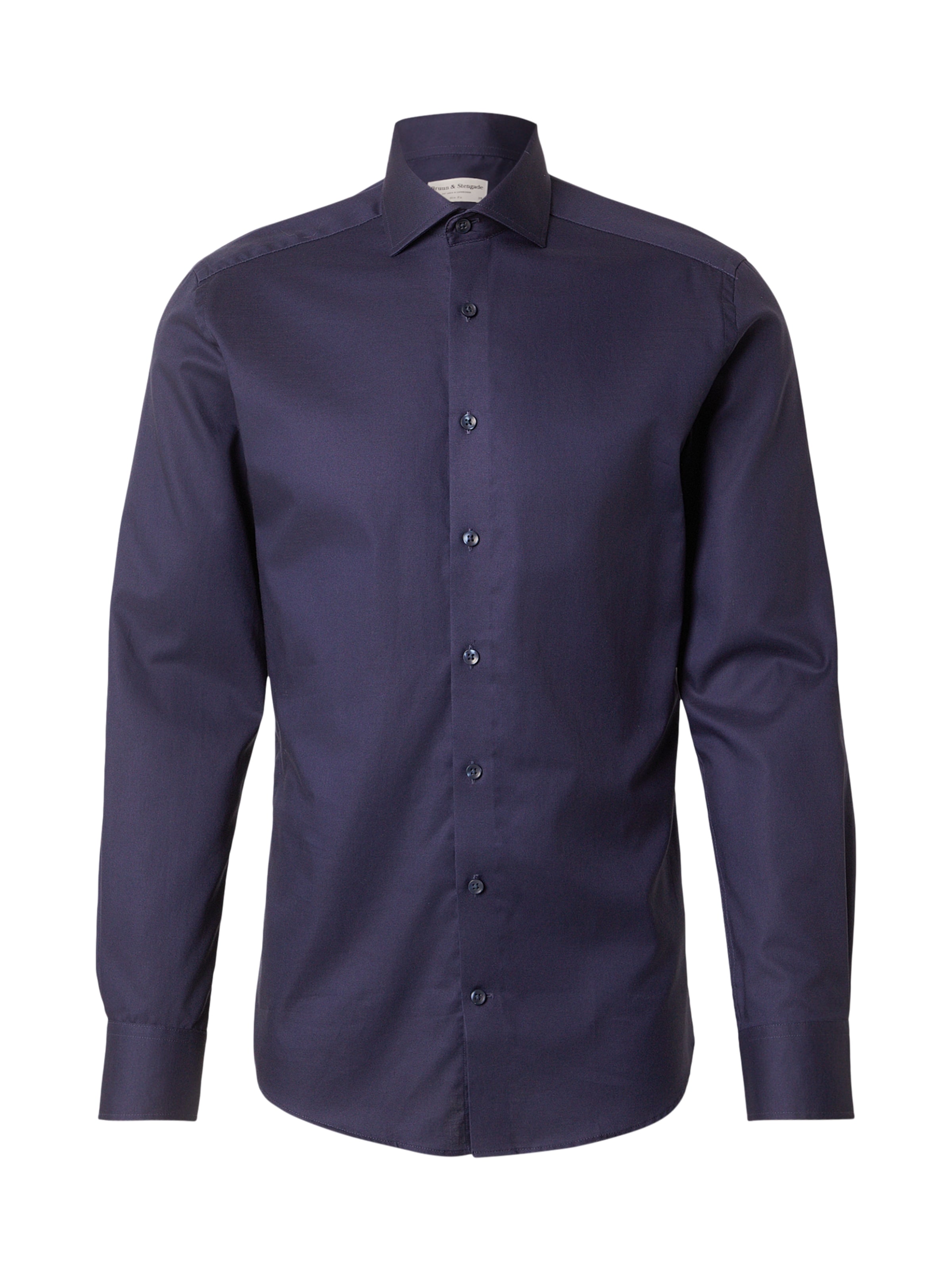 Bruun & Stengade Средняя посадка Рубашка 'Miles' в Синий: спереди