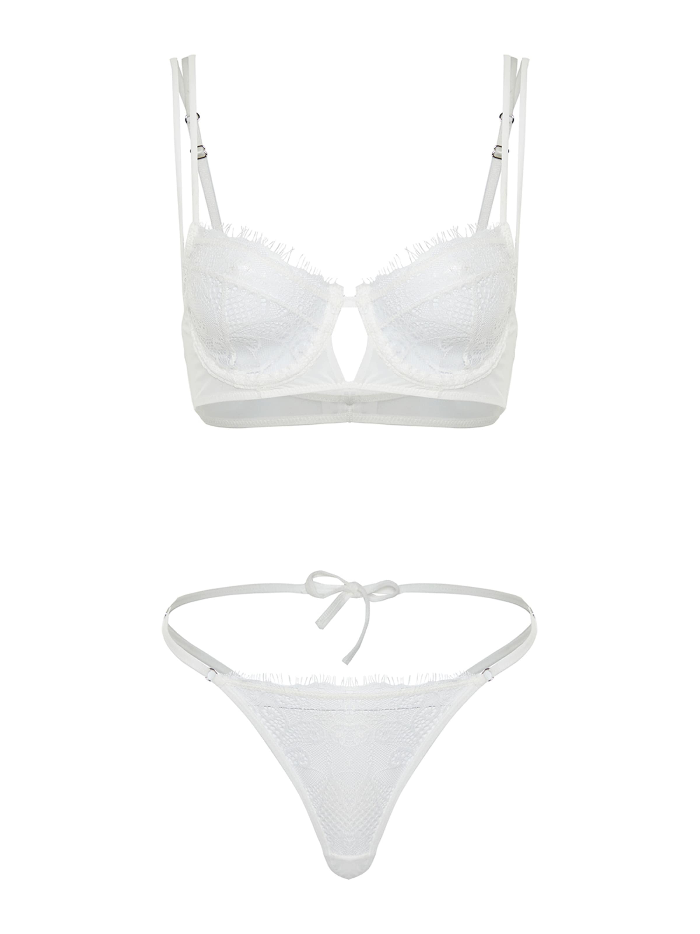 Trendyol Balkonetová Soupravy prádla – bílá: přední strana