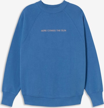 Sweat-shirt 'HERE COMES THE SUN' Thinking MU en bleu : devant
