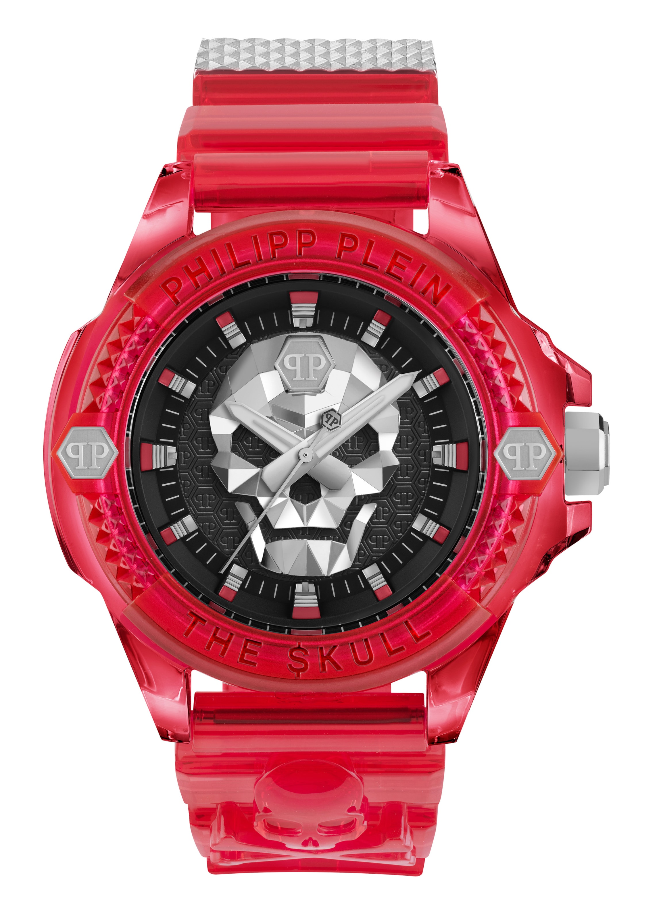 Montre à affichage analogique '$kull' Philipp Plein Watches en rouge : devant