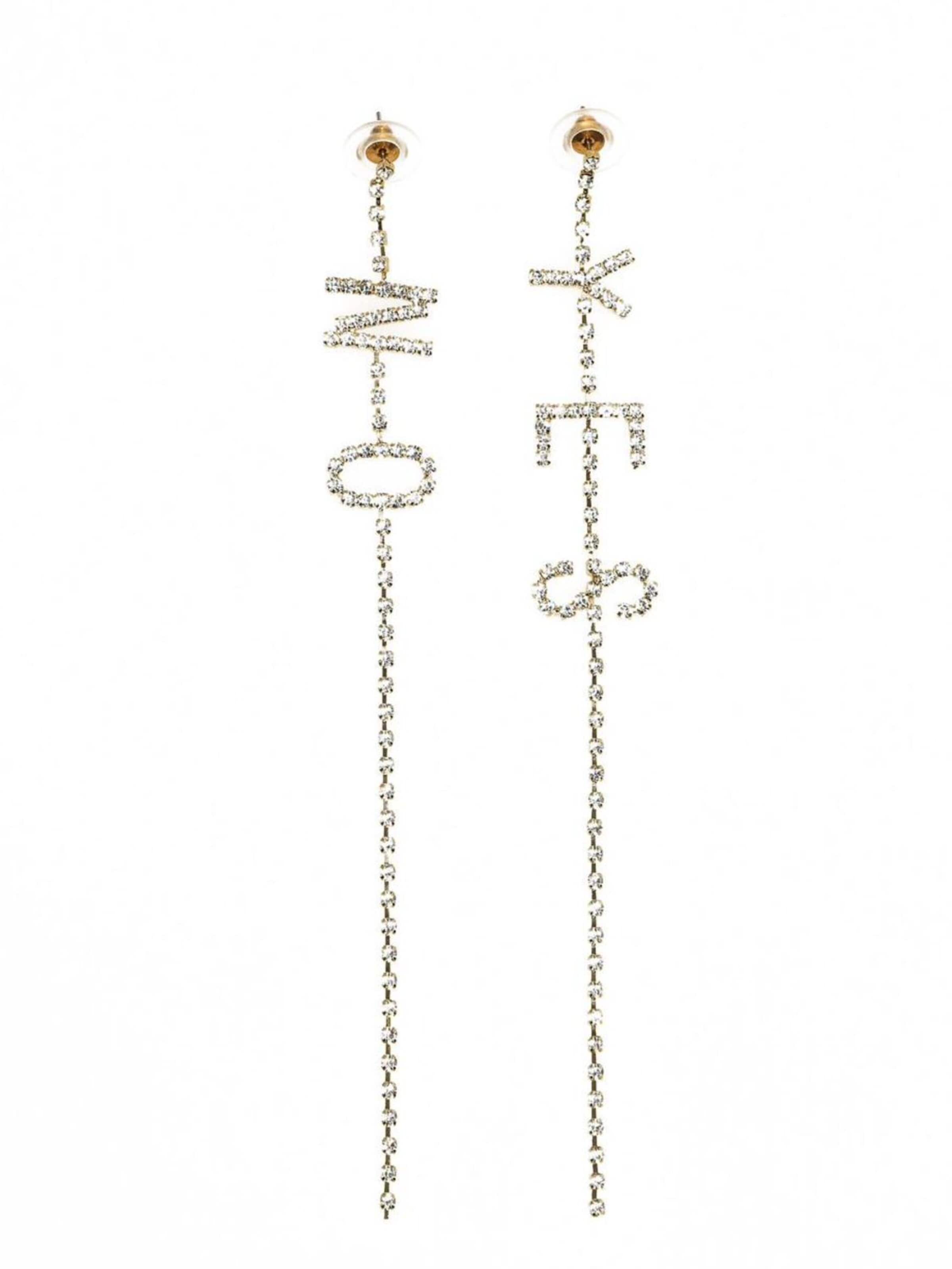 Addicted2 Uhani 'Yes & No orecchini placcati oro con strass' | zlata barva: sprednja stran