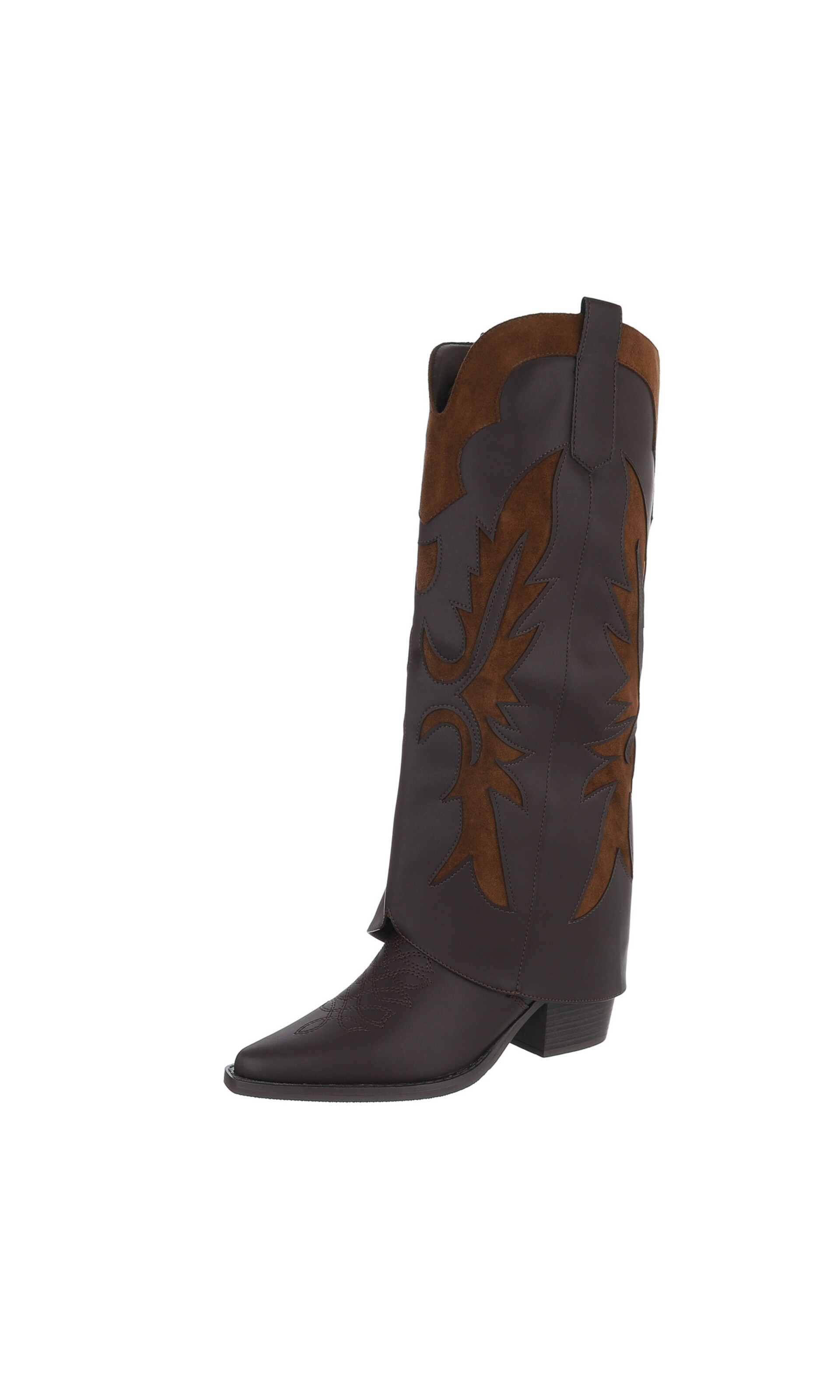 Ital-Design Cowboy Boots in Brown: front