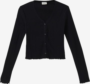 s.Oliver Gebreid vest in Zwart: voorkant