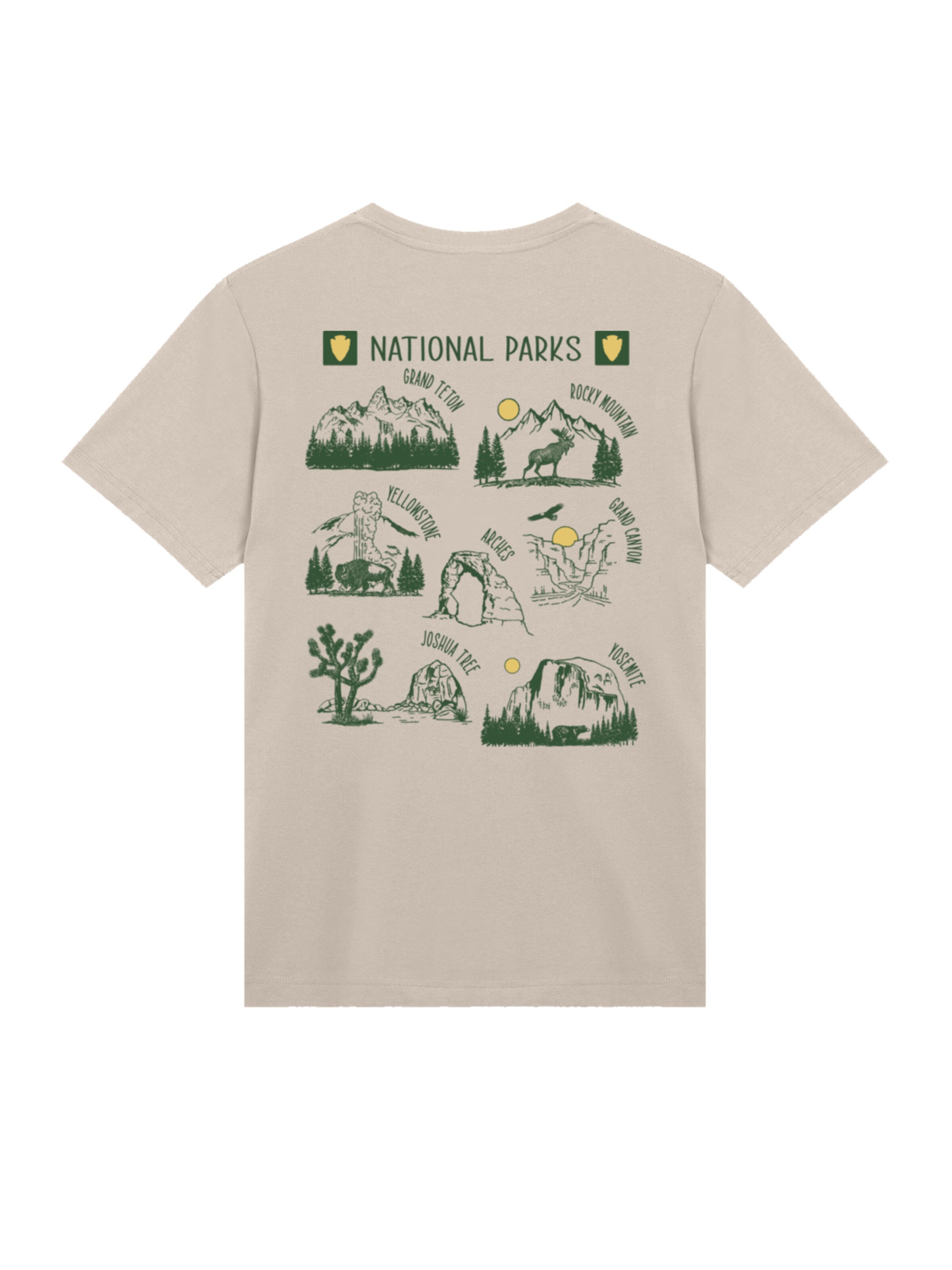 T-Shirt 'US National Parks Montage' F4NT4STIC en beige : devant