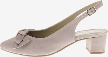 XAVER LUIS Schuhmanufaktur Slingpumps 'ISAR' in Beige: Vorderseite