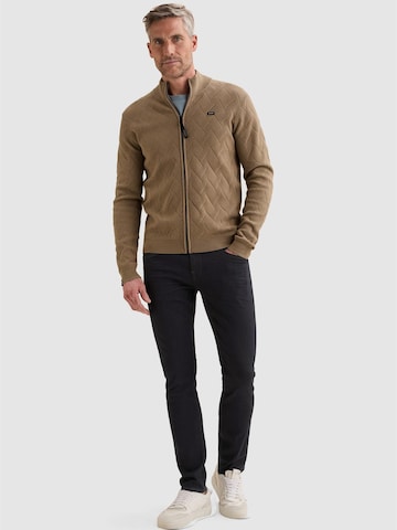 VANGUARD Gebreid vest 'Bonded cotton cardigan with allover textured pattern' in Wit