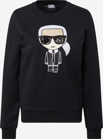 Bluză de molton Karl Lagerfeld pe bej / negru / alb, Vizualizare produs