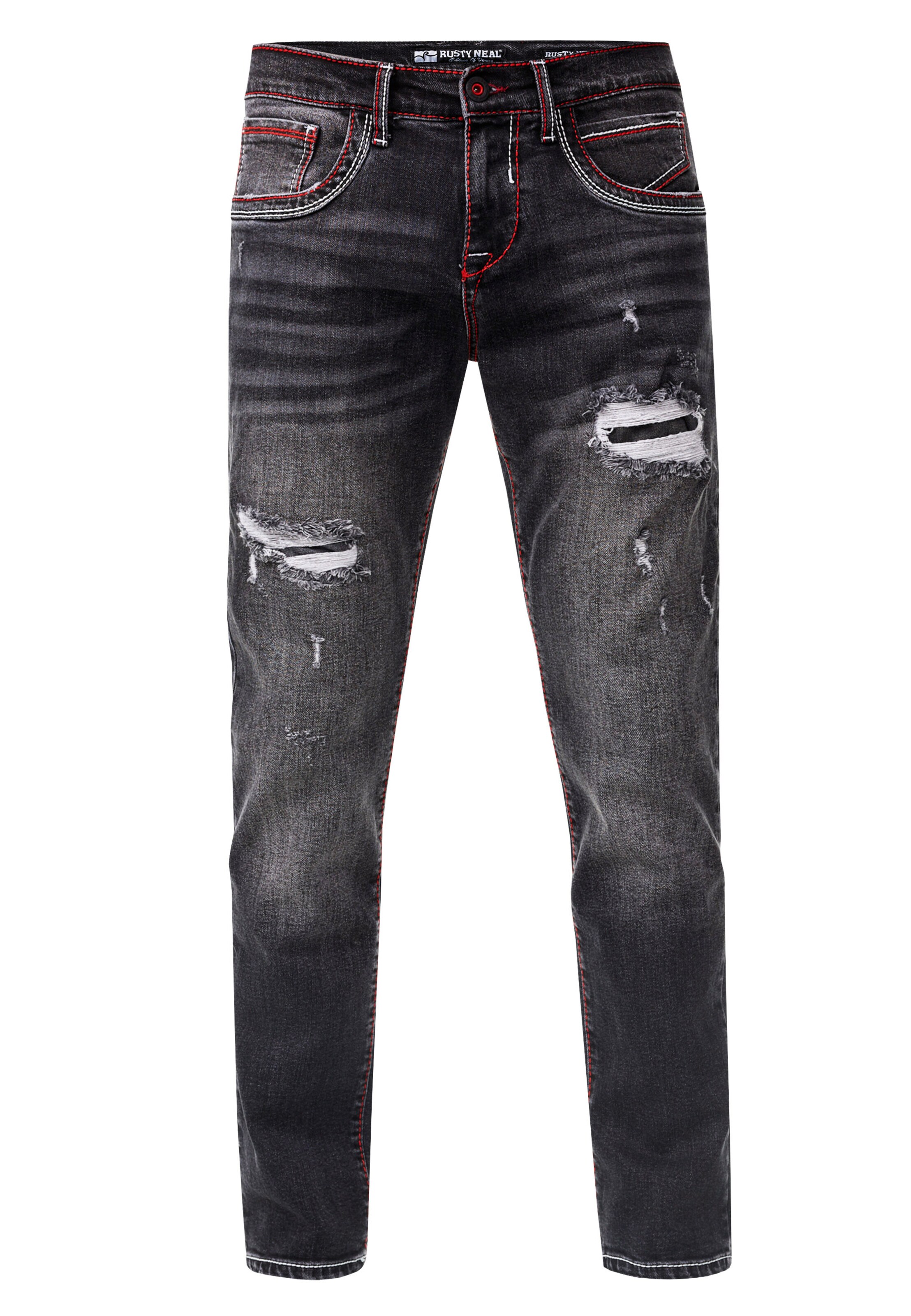 Rusty Neal Regular Jeans 'ODAR' in Zwart: voorkant