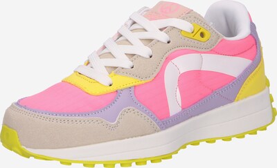 Sneaker Dockers by Gerli di colore beige / giallo / lilla chiaro / rosa neon, Visualizzazione prodotti