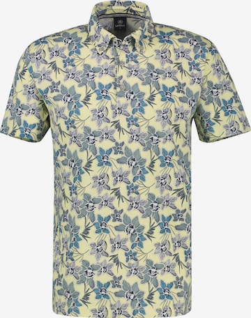 LERROS Sommerliches Poloshirt mit angesagtem, floralem Printmuster in Gelb: Vorderseite
