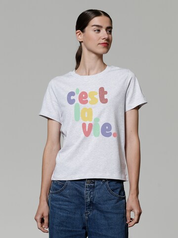 T-shirt 'c'est la vie' Watapparel en gris : devant