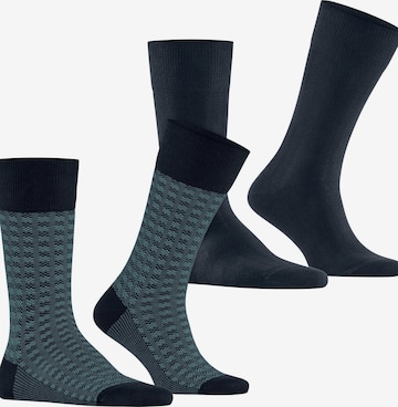 ESPRIT Socks 'Houndstooth 2-Pack' in Blue: front