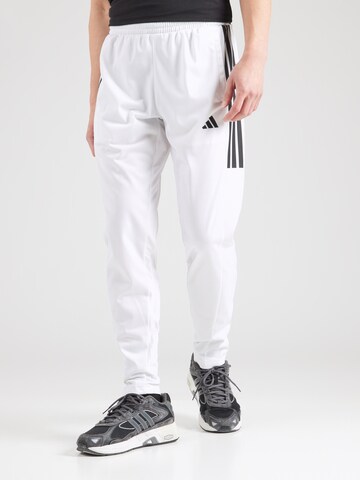 ADIDAS PERFORMANCE Tapered Sports trousers in White: front