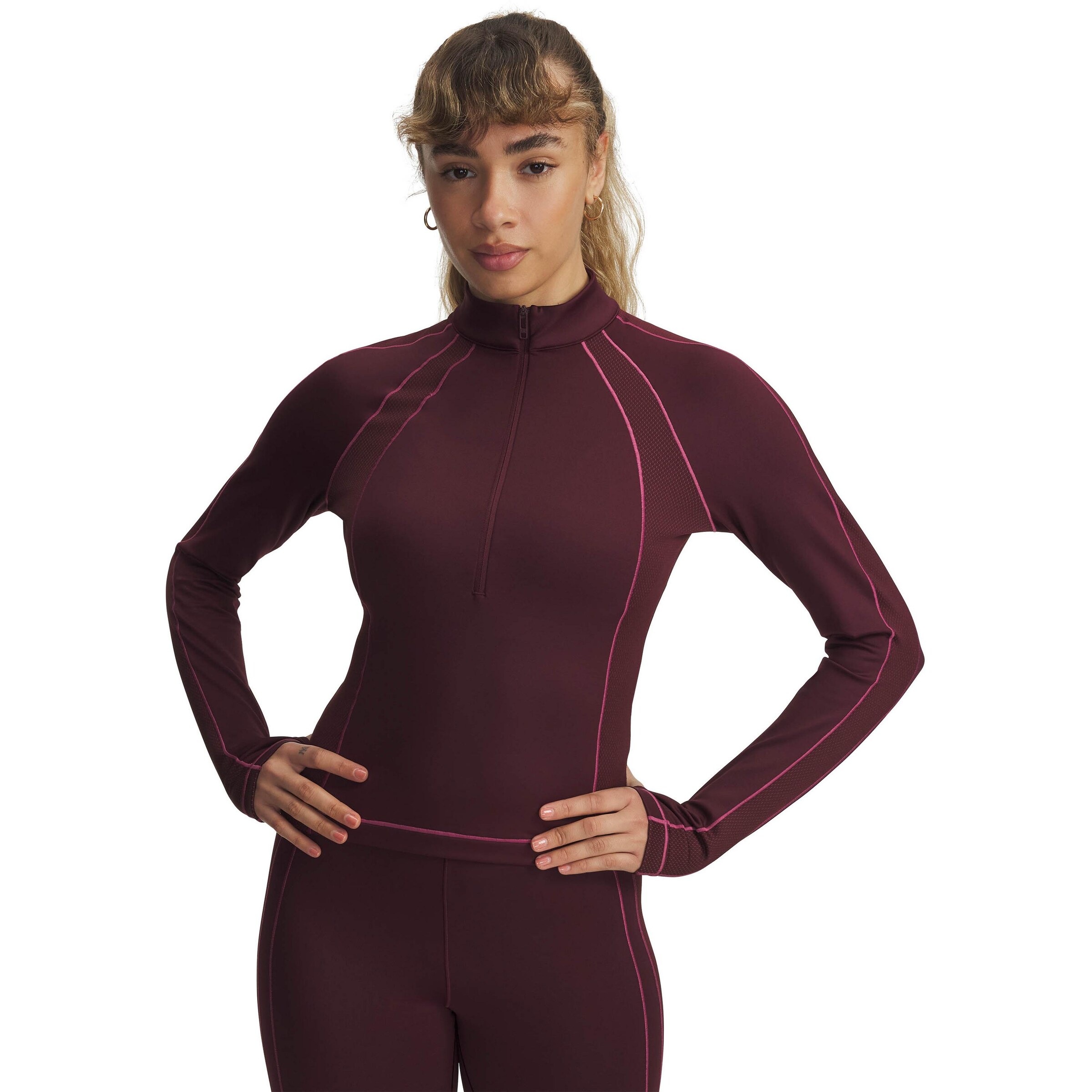 UNDER ARMOUR Performance Shirt 'Cold Gear' in Purple: front