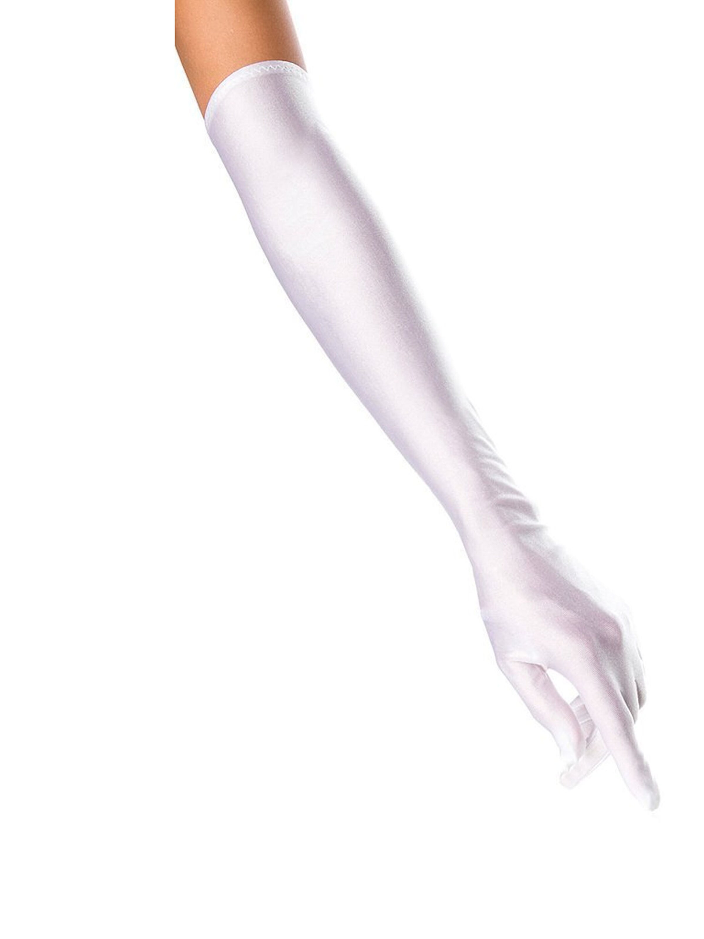 Dirndline Full Finger Gloves 'Satinhandschuhe, lang' in White