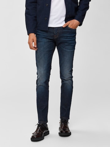 Slimfit Jeans 'LEON' de la SELECTED HOMME pe albastru