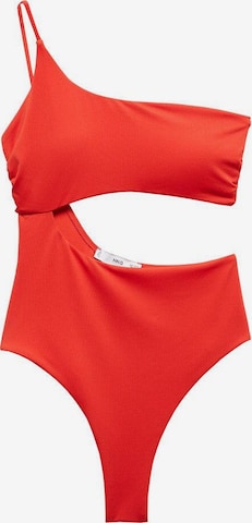 MANGO Bandeau Swimsuit 'Ceres' in Red: front