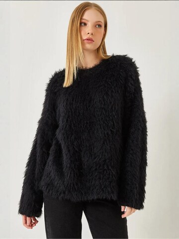 Bianco LucciPulover 'Pullover' - crna boja: prednji dio