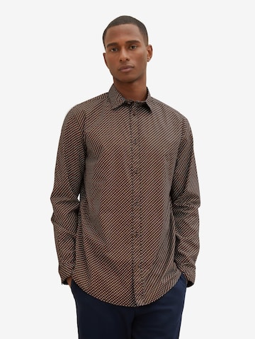 TOM TAILOR Regular fit Overhemd in Bruin: voorkant