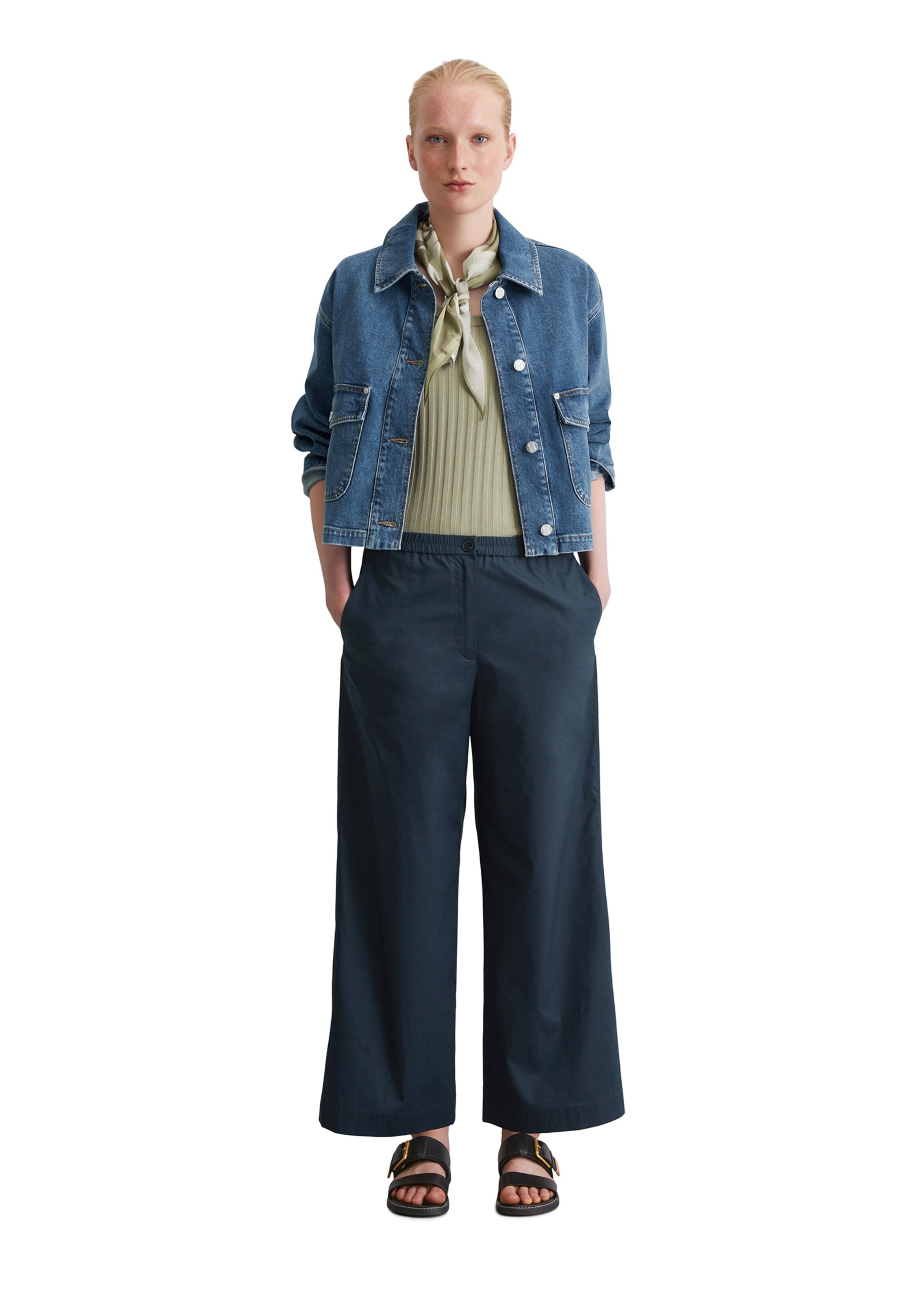 Marc O'Polo Loosefit Broek in Blauw