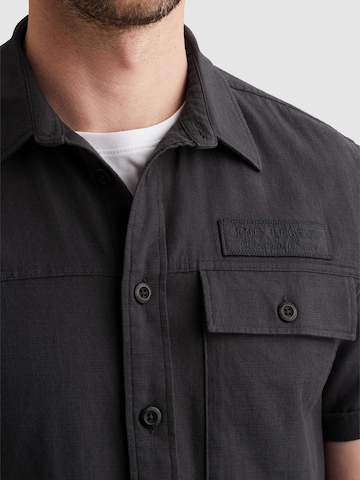 PME Legend Regular fit Skjorta 'Shirt in slub cotton with short sleeves' i grå