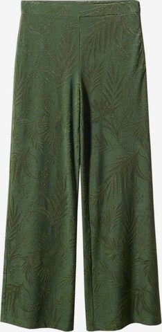 MANGO Szeroka nogawka Spodnie 'Janine' w kolorze zielony: przód